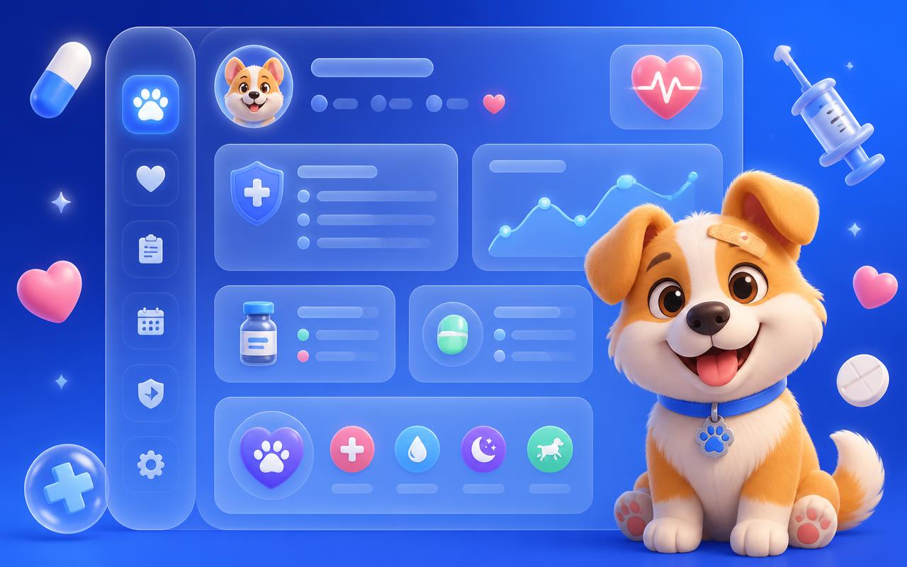 Paw Due pet profile page listing medications, vaccinations and vet appointments
